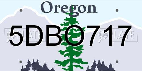 5DBO717 Oregon License Plate