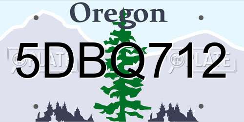 5DBQ712 Oregon License Plate