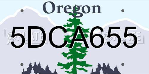 5DCA655 Oregon License Plate