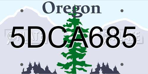 5DCA685 Oregon License Plate