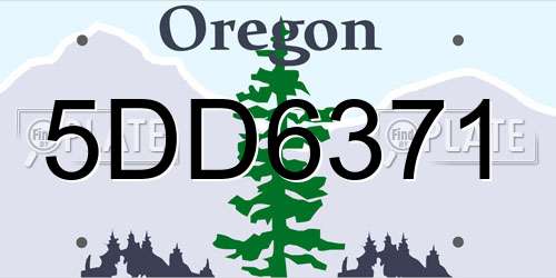5DD6371 Oregon License Plate