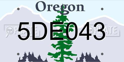 5DE043 Oregon License Plate