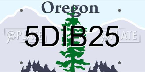 5DIB25 Oregon License Plate