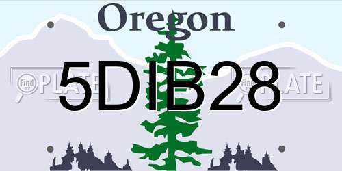 5DIB28 Oregon License Plate
