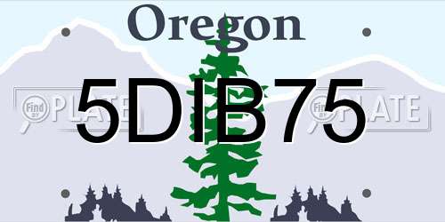 5DIB75 Oregon License Plate