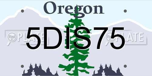 5DIS75 Oregon License Plate