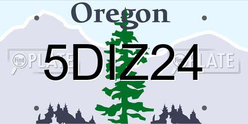 5DIZ24 Oregon License Plate