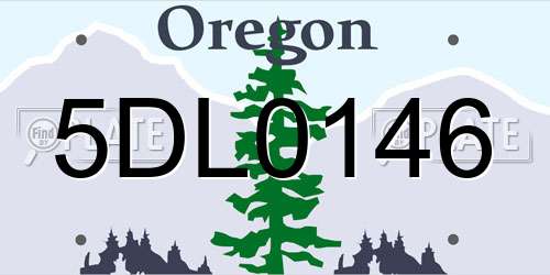 5DL0146 Oregon License Plate