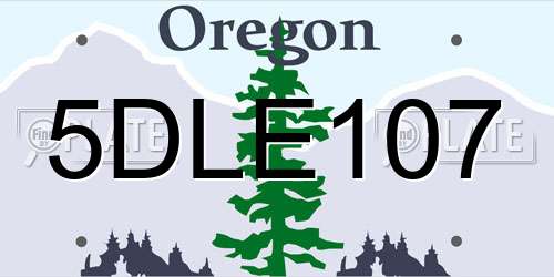 5DLE107 Oregon License Plate