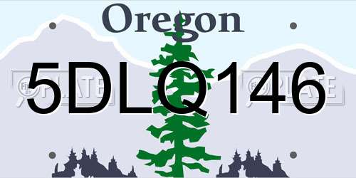 5DLQ146 Oregon License Plate