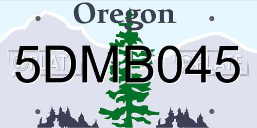 5DMB045 Oregon License Plate