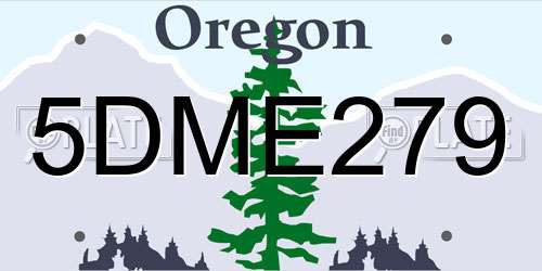 5DME279 Oregon License Plate