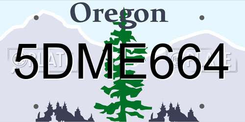 5DME664 Oregon License Plate