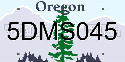 5DMS045 Oregon License Plate