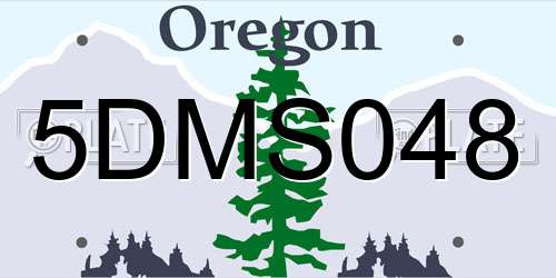 5DMS048 Oregon License Plate