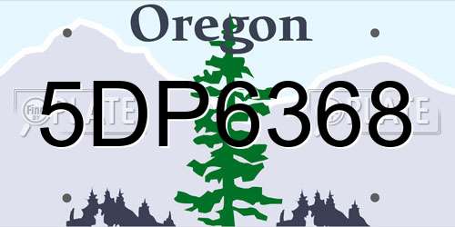 5DP6368 Oregon License Plate
