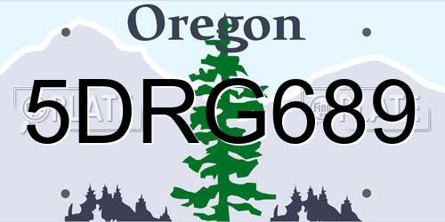 5DRG689 Oregon License Plate