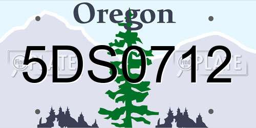 5DS0712 Oregon License Plate