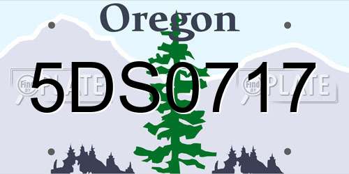5DS0717 Oregon License Plate