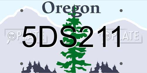 5DS211 Oregon License Plate