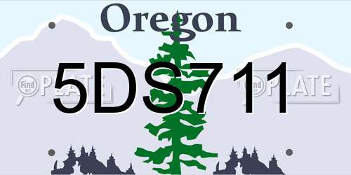 5DS711 Oregon License Plate
