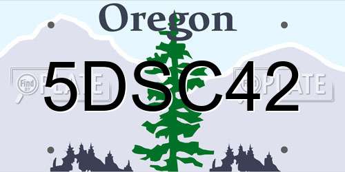 5DSC42 Oregon License Plate