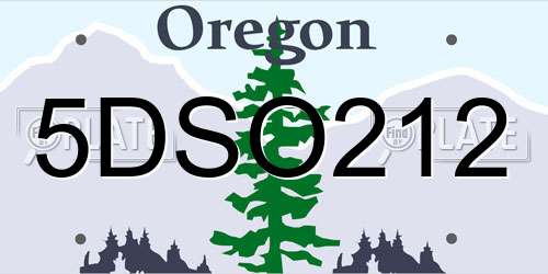 5DSO212 Oregon License Plate