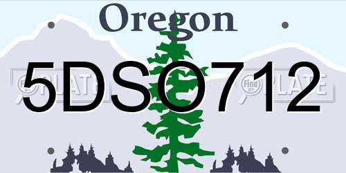 5DSO712 Oregon License Plate
