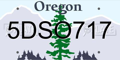 5DSO717 Oregon License Plate