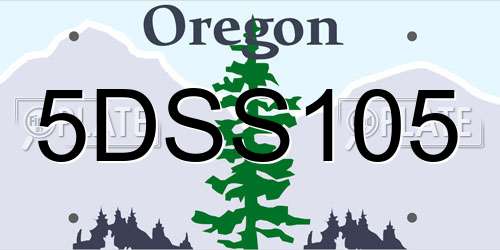 5DSS105 Oregon License Plate