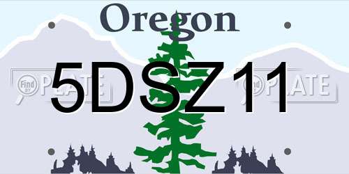 5DSZ11 Oregon License Plate