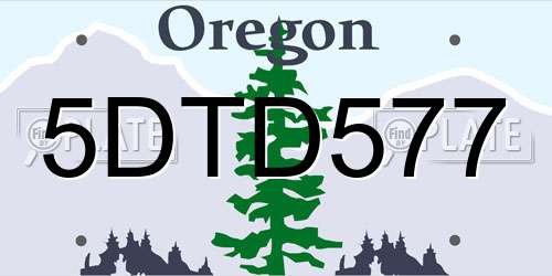 5DTD577 Oregon License Plate