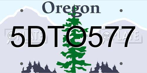 5DTO577 Oregon License Plate