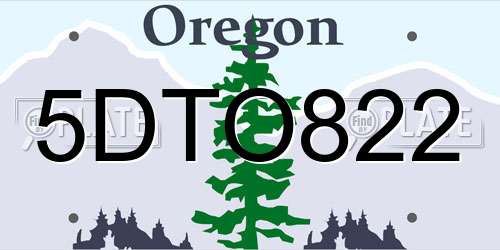 5DTO822 Oregon License Plate