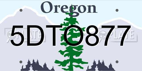 5DTO877 Oregon License Plate