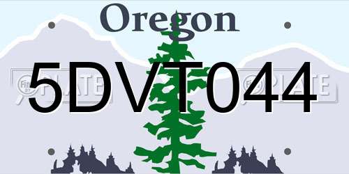 5DVT044 Oregon License Plate