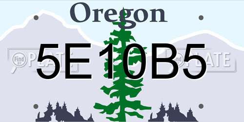 5E10B5 Oregon License Plate