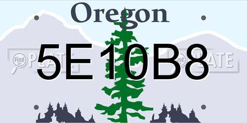 5E10B8 Oregon License Plate