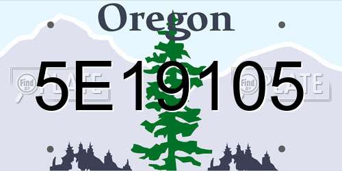 5E19105 Oregon License Plate