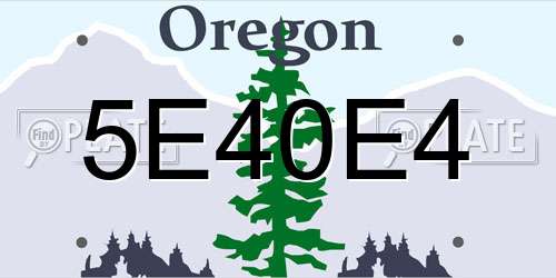 5E40E4 Oregon License Plate