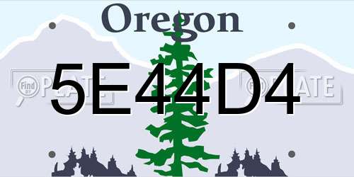 5E44D4 Oregon License Plate