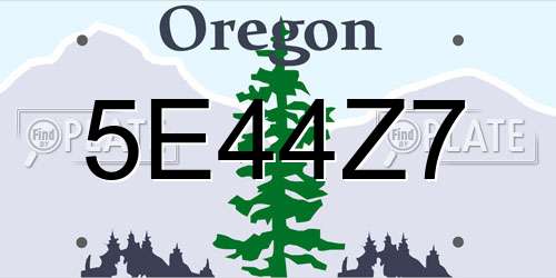 5E44Z7 Oregon License Plate