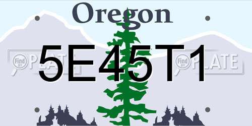 5E45T1 Oregon License Plate