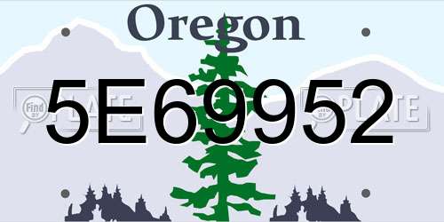 5E69952 Oregon License Plate
