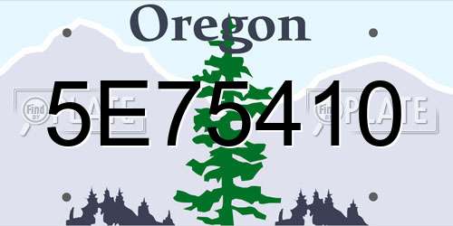 5E75410 Oregon License Plate