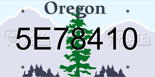 5E78410 Oregon License Plate