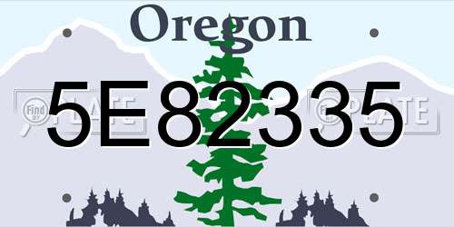 5E82335 Oregon License Plate