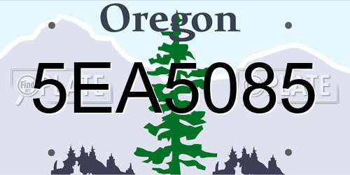 5EA5085 Oregon License Plate
