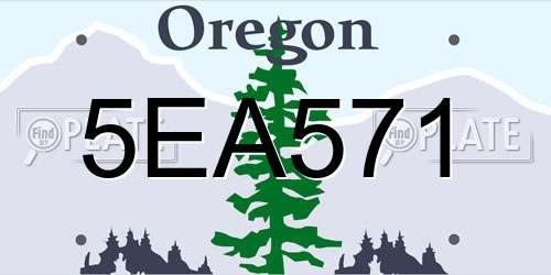 5EA571 Oregon License Plate