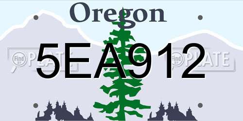 5EA912 Oregon License Plate